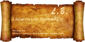 Lazarovics Bodomér névjegykártya